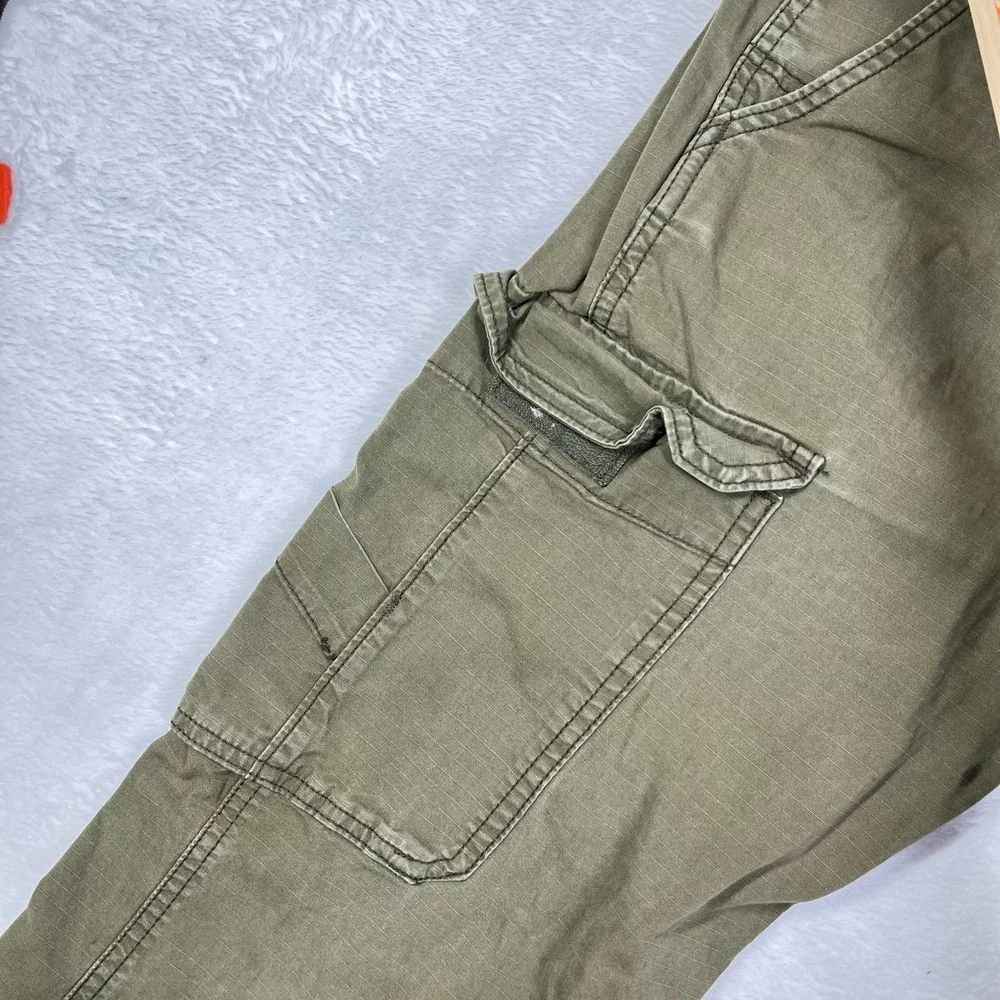 Levi Strauss Two Horse Cargo Skinny Jeans Mens Olive Green Denim Utility - 33X30